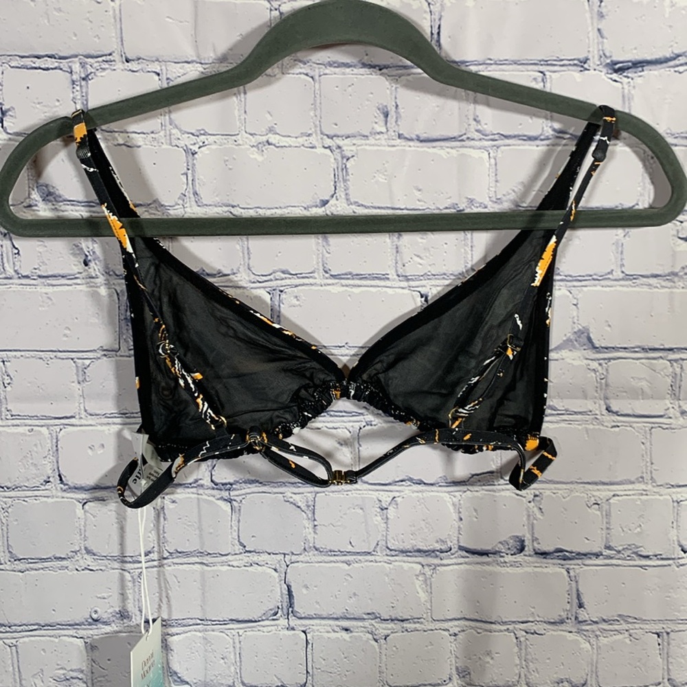 Andie Swim Womens Tropex Bikini Top Black Multicolor Print Beach Vacation L NWT - Picture 6 of 9